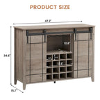 Credenza da buffet per mobile bar da vino Farmhouse 47 con portabottiglie da 16 bottiglie - 15,7P x 47,2L x 34,61A