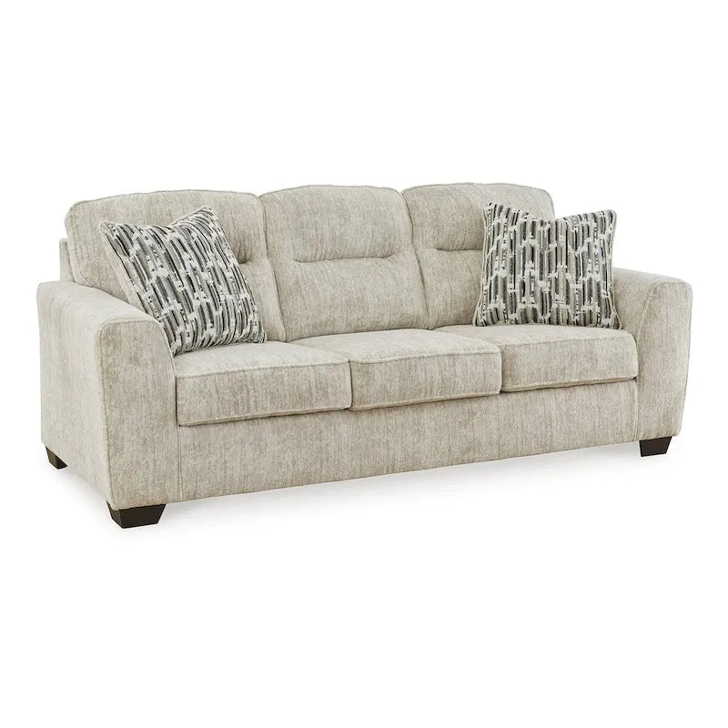 Divano in tessuto pergamena da 90", classico divano a 3 posti, 90L x 38P x 40A, mobile da salotto