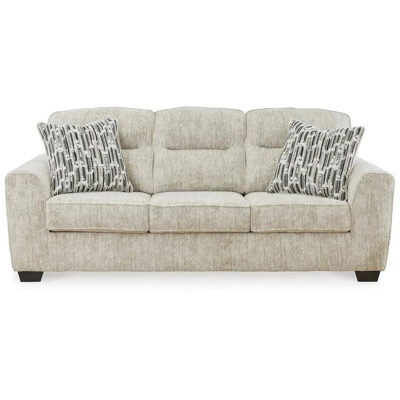 Divano in tessuto pergamena da 90", classico divano a 3 posti, 90L x 38P x 40A, mobile da salotto