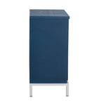 Credenza Armadietto con impiallacciatura in legno massello e struttura in metallo per soggiorno, ingresso