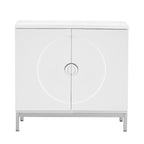 Credenza Armadietto con impiallacciatura in legno massello e struttura in metallo per soggiorno, ingresso