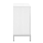 Credenza Armadietto con impiallacciatura in legno massello e struttura in metallo per soggiorno, ingresso