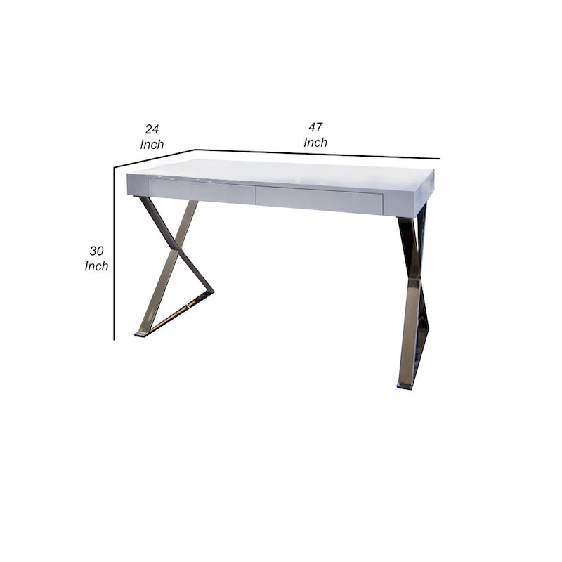 Scrivania moderna per ufficio a casa da 47 pollici | Piano in legno con ripiano portaoggetti | Postazione di lavoro