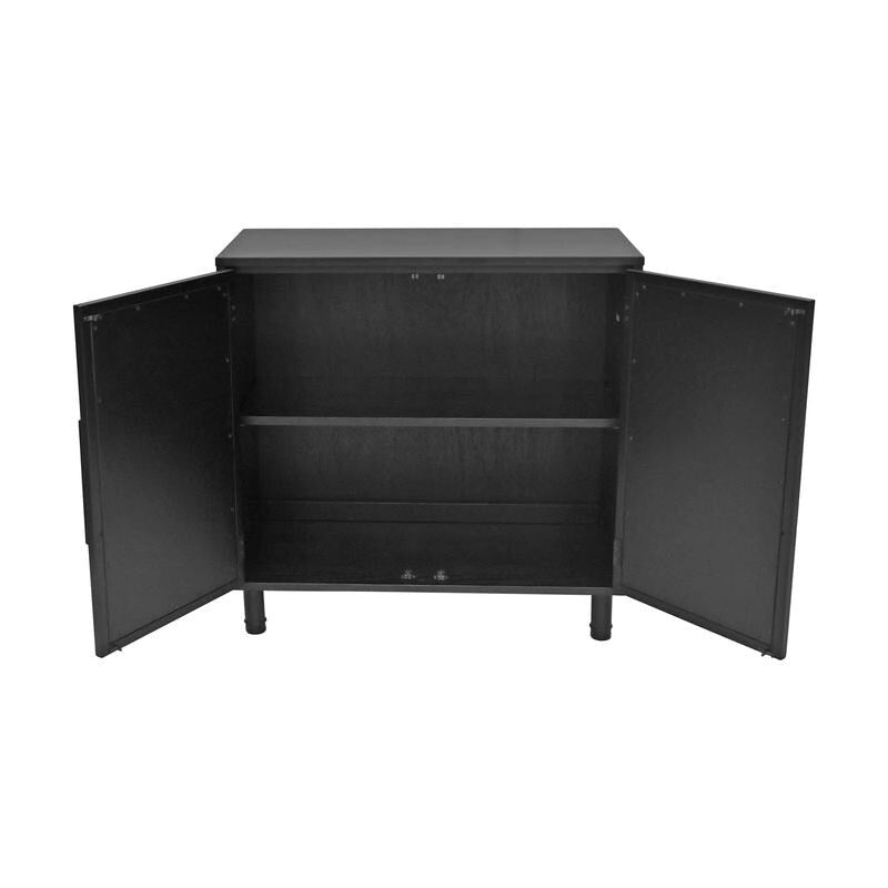 Mobile contenitore a 2 ante Delancey Black | Credenza moderna | Soggiorno
