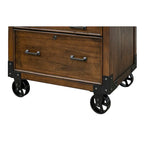 Classificatore laterale in legno rustico | Mobiletto per ufficio con 2 cassetti | Stile rustico