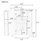 Mobile bagno moderno ad angolo triangolare con ripiano regolabile, in MDF