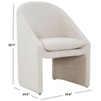 Sedia da pranzo Kagan da 19 pollici con rivestimento in ciniglia | Stile Glam | Gambe dorate