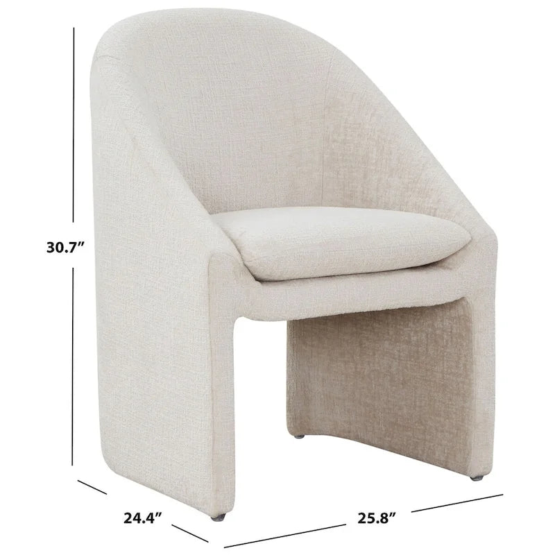Sedia da pranzo Kagan da 19 pollici con rivestimento in ciniglia | Stile Glam | Gambe dorate