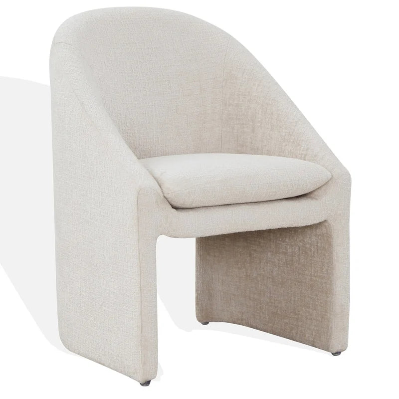 Sedia da pranzo Kagan da 19 pollici con rivestimento in ciniglia | Stile Glam | Gambe dorate