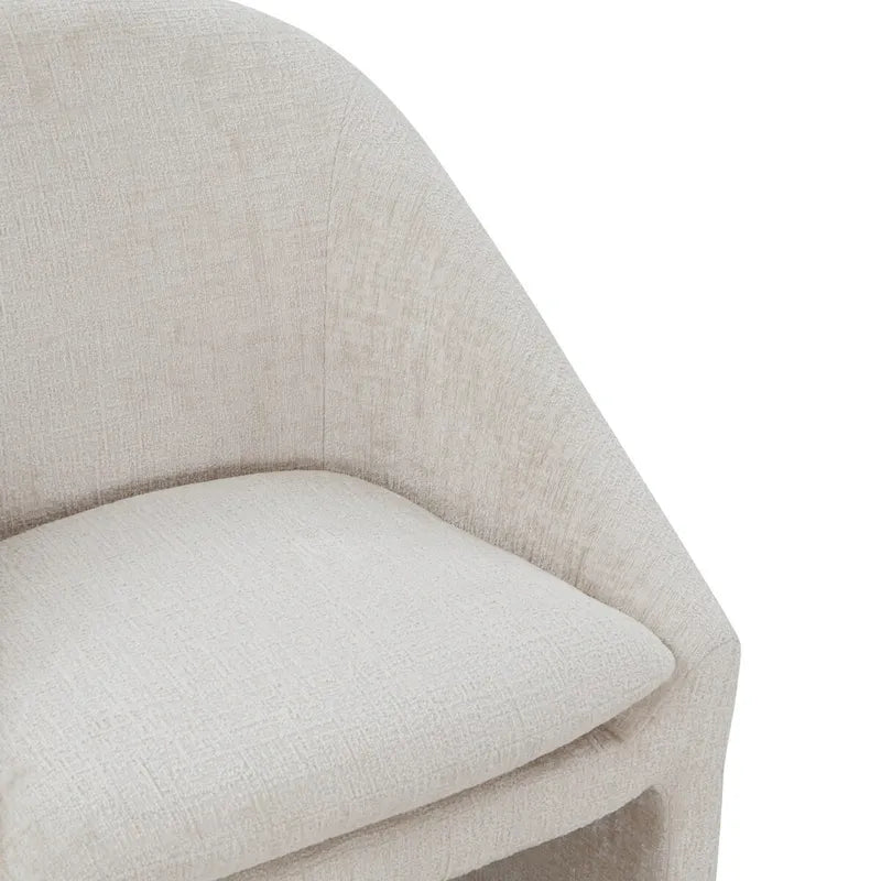 Sedia da pranzo Kagan da 19 pollici con rivestimento in ciniglia | Stile Glam | Gambe dorate