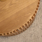 Set di Tavolini da Caffè con Design Goffrato a Rilievo Verticale per Soggiorno (Set da 2)